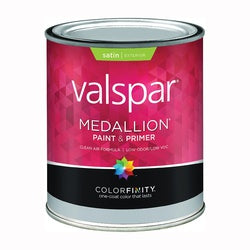 Valspar 027.0004102.005 Latex Paint, Satin, Tint Base, 1 qt, Resists: Fade, Mildew, Mold