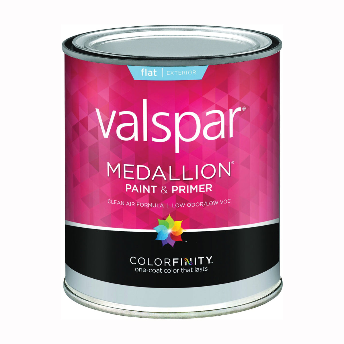 Valspar 027.0045501.005 Latex Paint, Flat, White, 1 qt, Resists: Fade, Mildew, Mold