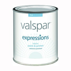 Valspar Expressions 005.0017004.005 Interior Paint, Flat, Clear, 1 qt, Can, Latex Base, Resists: Fade, Stain