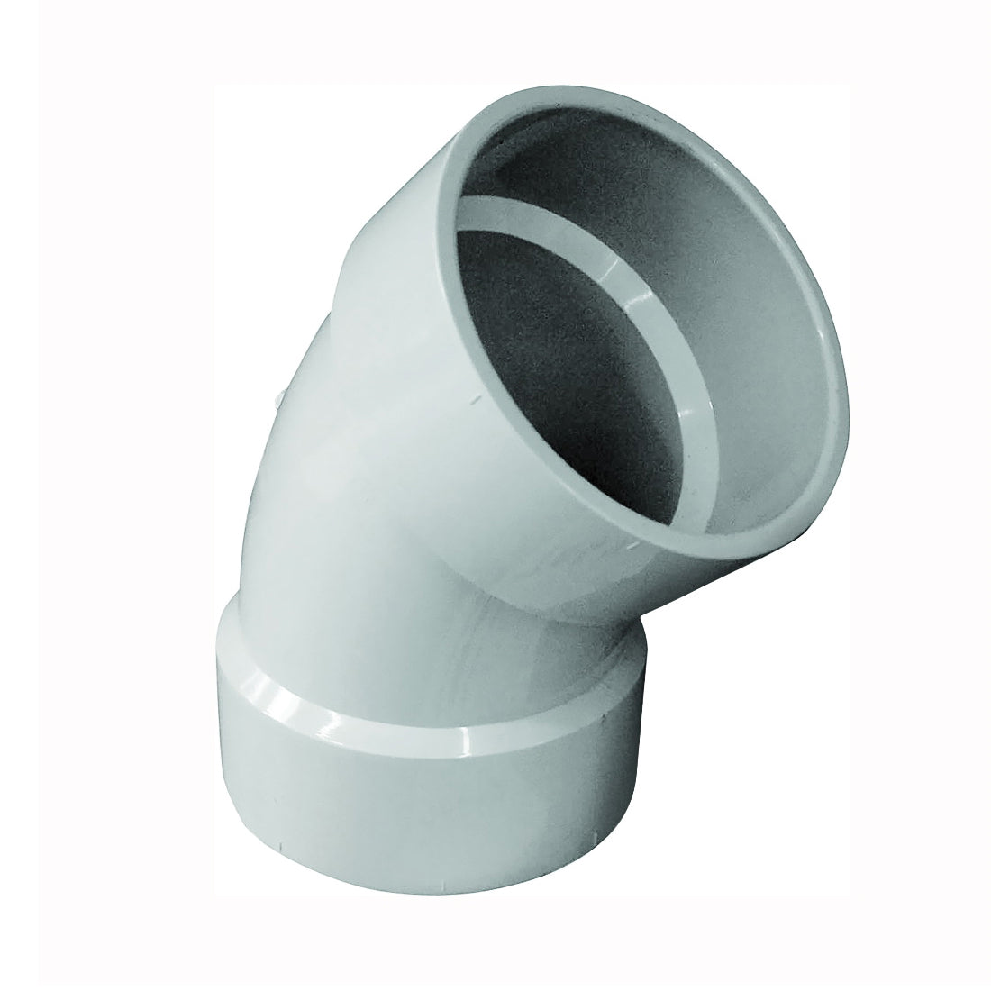 GENOVA 700 Series 70660 Drain Pipe Elbow, 6 in, Hub, 45 deg Angle, PVC, SCH 40 Schedule