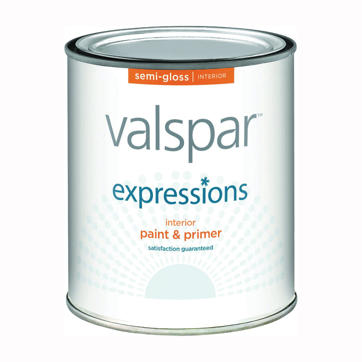 Valspar Expressions 005.0017061.005 Interior Paint, Semi-Gloss, White, 1 qt, Can, Latex Base, Resists: Fade, Stain