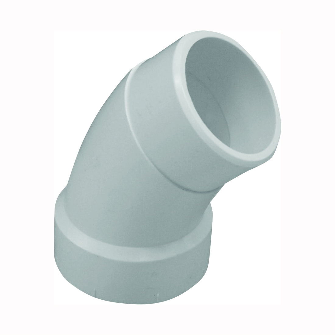GENOVA 700 Series 72760 Street Pipe Elbow, 6 in, Hub x Spigot, 45 deg Angle, PVC, SCH 40 Schedule