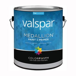 Valspar Medallion 1400 Series 027.0001408.007 Interior Paint, Flat, Pastel, 1 gal, Can, Latex Base