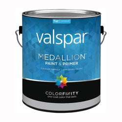 Valspar Medallion 1400 Series 027.0001405.007 Interior Paint, Flat, Clear, 1 gal, Can, Latex Base