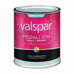 Valspar 027.0045508.005 Latex Paint, Flat, Pastel Base, 1 qt, Resists: Fade, Mildew, Mold