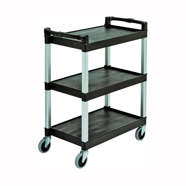 CONTINENTAL COMMERCIAL 5810BK Service/Bussing Cart, 400 lb, Plastic, Black, 31-1/4 in OAL, 16-1/4 in OAW