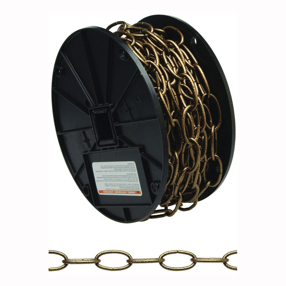 Campbell 072-2003N Decorator Chain, #10, 40 ft L, 35 lb Working Load, Metal, Antique Brass