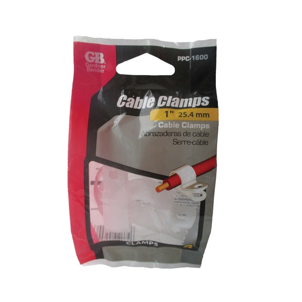 GB PPC-1600 Cable Clamp, 1 in Max Bundle Dia, Plastic, White