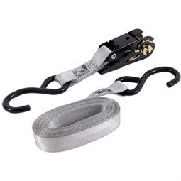 KEEPER 05514 Tie-Down, 1 in W, 14 ft L, Polyester, Gray, 500 lb, S-Hook End Fitting