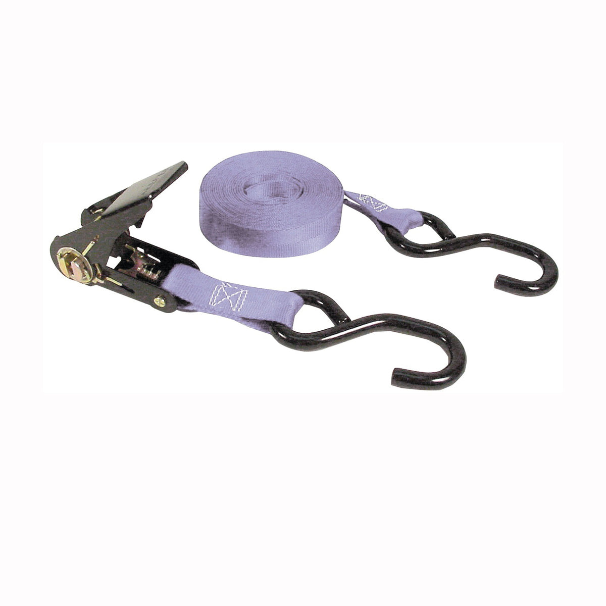 KEEPER 05514 Tie-Down, 1 in W, 14 ft L, Polyester, Gray, 500 lb, S-Hook End Fitting