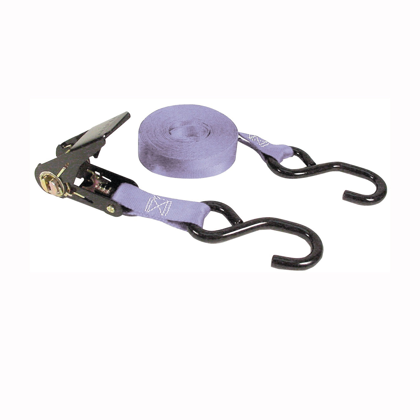 KEEPER 05514 Tie-Down, 1 in W, 14 ft L, Polyester, Gray, 500 lb, S-Hook End Fitting