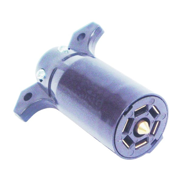 US Hardware RV-488C Trailer Connector with Grip, 12 V, 7-Pole, Plastic, Black