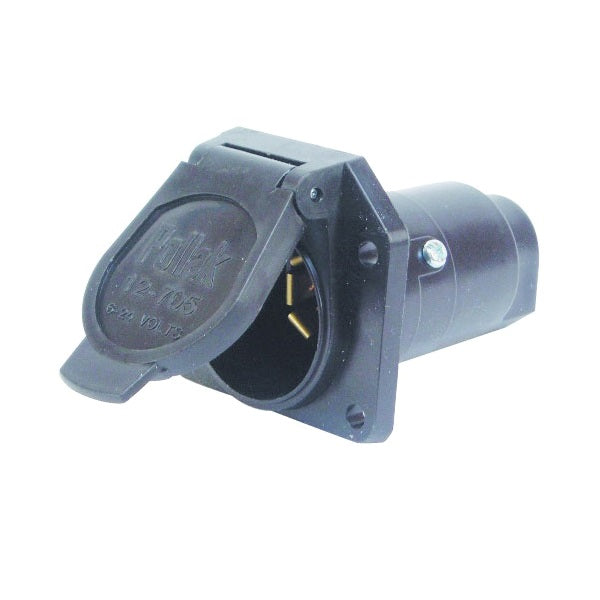 US Hardware RV-490B Trailer Connector, 12 V, 7-Pole, Plastic, Black