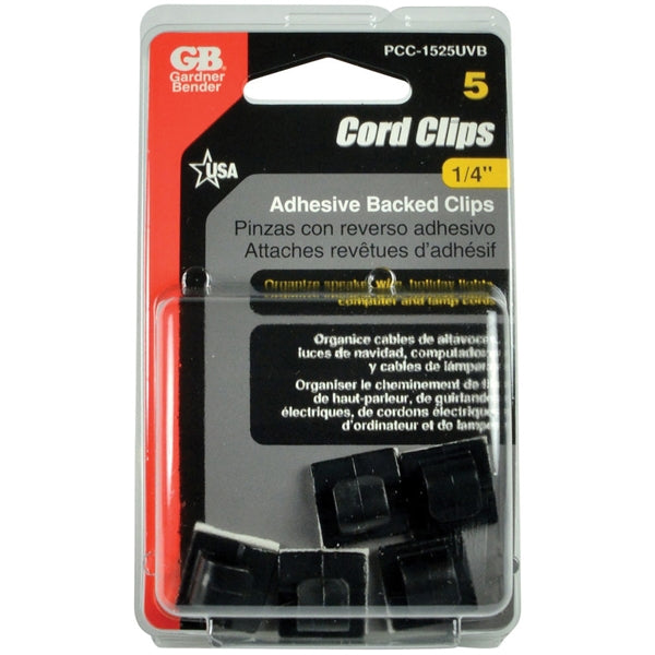 GB PPC-1525UVB Cable Clamp, 1/4 in Max Bundle Dia, Plastic, Black