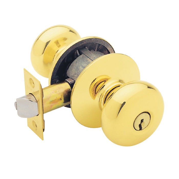 Schlage Plymouth Series F51A VPLY505K4 Keyed Entry Knob, Brass/Zinc, Brass