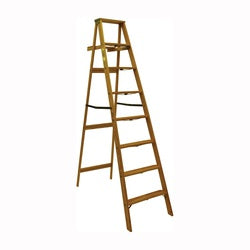 MICHIGAN LADDER 1200-08 Step Ladder, 8 ft H, Type II Duty Rating, Wood, 225 lb