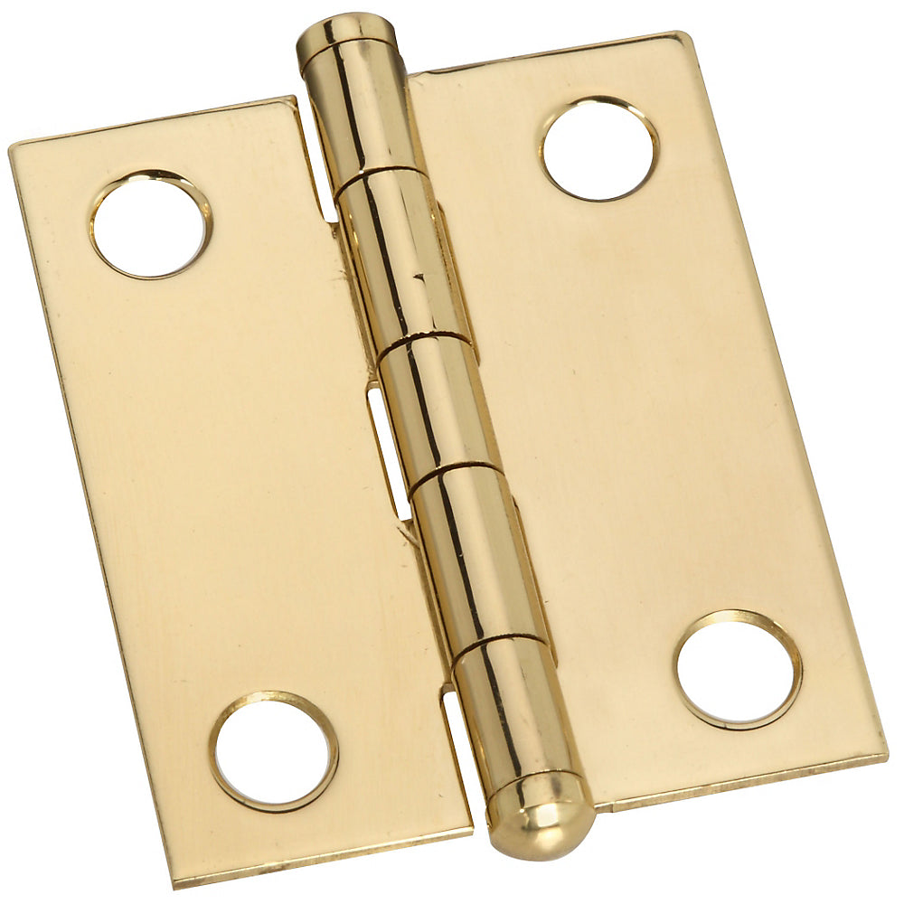 Stanley Hardware V1806 Series 803270 Ball Tip Hinge, 1-1/2 in H Door Leaf, 0.04 in Thick Door Leaf, Solid Brass, Brass
