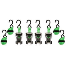 Load image into Gallery viewer, SmartStrap 345 Tie-Down, 1 in W, 14 ft L, Polyester, Green, 500 lb, S-Hook End Fitting, Steel End Fitting
