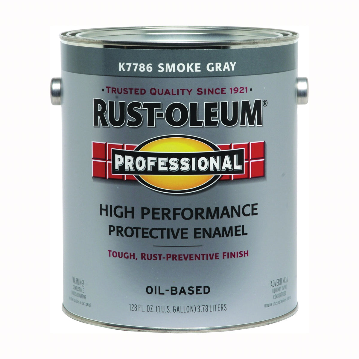 RUST-OLEUM K7786402 Enamel Paint, Gloss, Smoke Gray, 1 gal, Can, Application: Brush, Roller, Spray