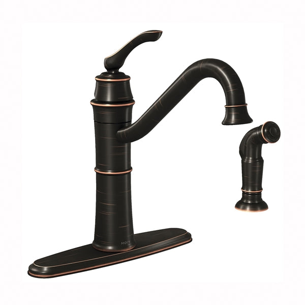 Moen Wetherly Series 87999BRB Kitchen Faucet, 1.5 gpm, 1-Faucet Handle, Stainless Steel, Mediterranean Bronze
