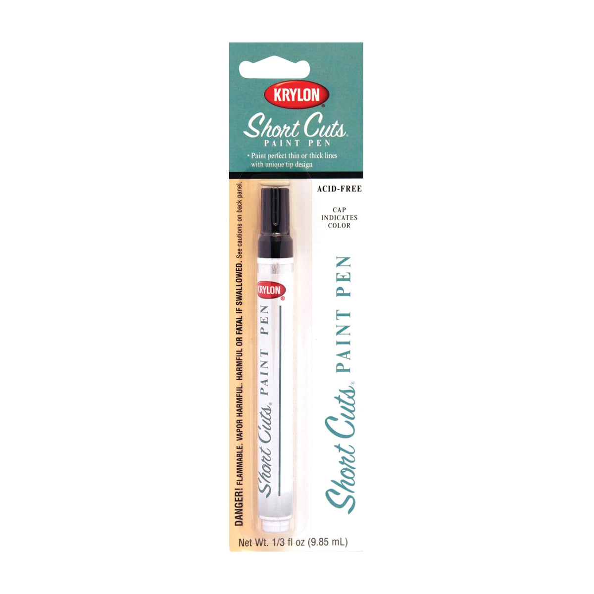 Krylon Short Cuts KSCP914 Paint Pen, Chisel Tip, Black