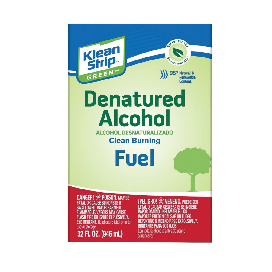 Klean Strip QKGA75003 Denatured Alcohol Fuel, Liquid, Clear/Water White, 1 qt