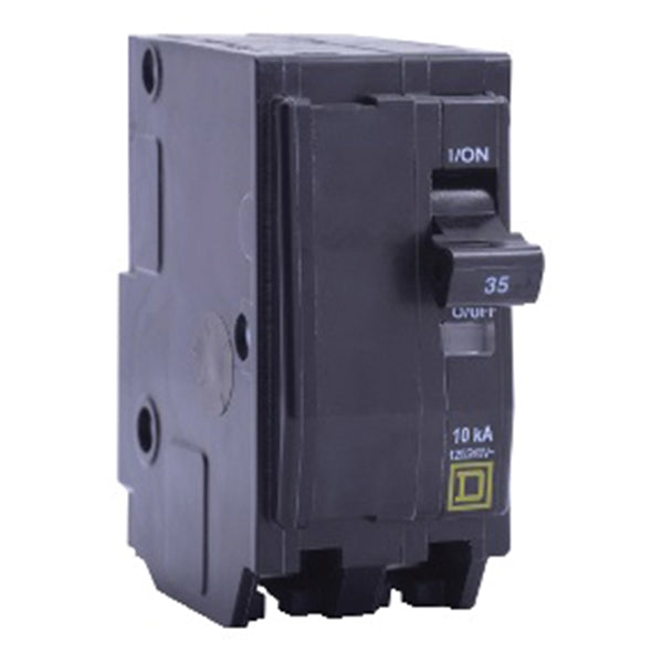 Square D QO QO240C Circuit Breaker, Mini, 40 A, 2 -Pole, 120/240 VAC, 48 VDC, Plug Mounting, Black