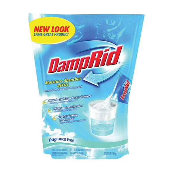 DampRid FG30K Moisture Absorber Refill, 42 oz Pouch, Solid, Odorless