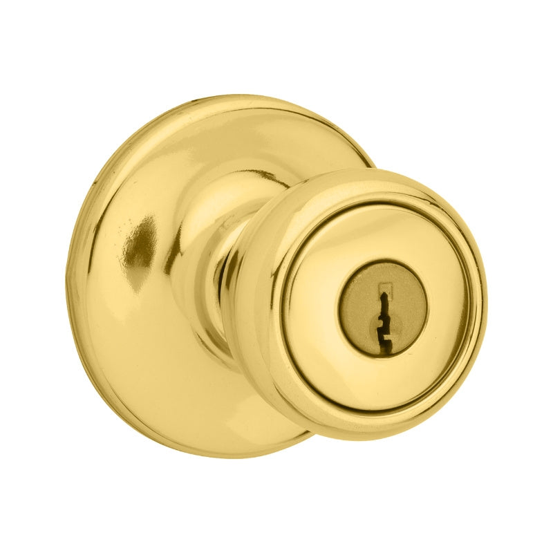 Kwikset 400M3CPK6 Keyed Entry Knob, Polished Brass
