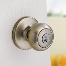 Load image into Gallery viewer, Kwikset 400CV 15 RCAL RCS Keyed Entry Knob, Brass, Satin Nickel
