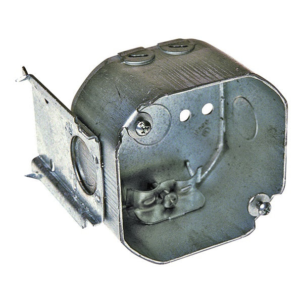 RACO 176 Electrical Box, 3-5/8 in OAW, 2-1/8 in OAD, 4-3/8 in OAH, 7 -Knockout, Steel Housing Material, Gray