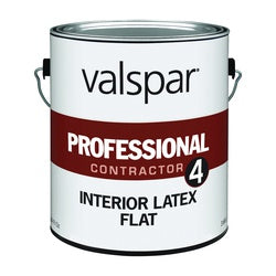 Valspar Professional Contractor 4 Series 045.0099402.007 Interior Paint, Flat, Medium, 1 gal, Pail, Latex Base