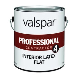 Valspar Professional Contractor 4 Series 045.0099404.007 Interior Paint, Flat, Neutral, 1 gal, Pail, Latex Base
