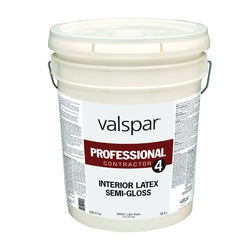 Valspar 4, 99420 Series 045.0099421.008 Interior Paint, Semi-Gloss, Light, 5 gal, Pail, Latex Base