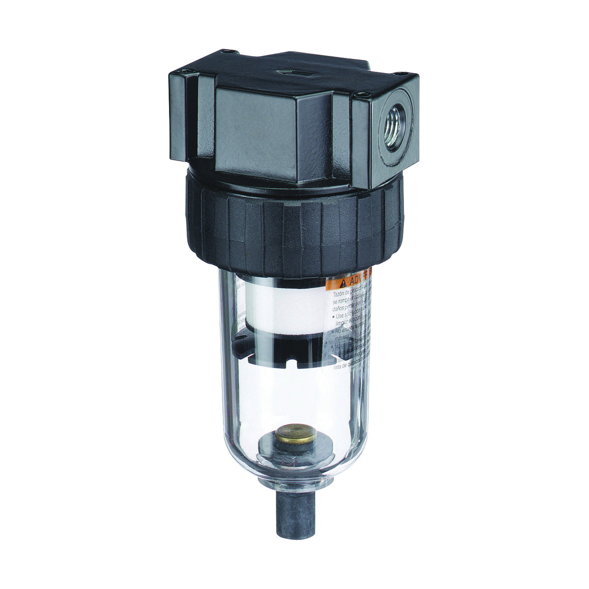 Tru-Flate 24-301 Air Line Filter, Manual, Polycarbonate