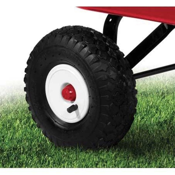 RADIO FLYER 32Z Terrain Wagon, 200 lb Capacity, Steel/Wood, Red, Pneumatic Wheel