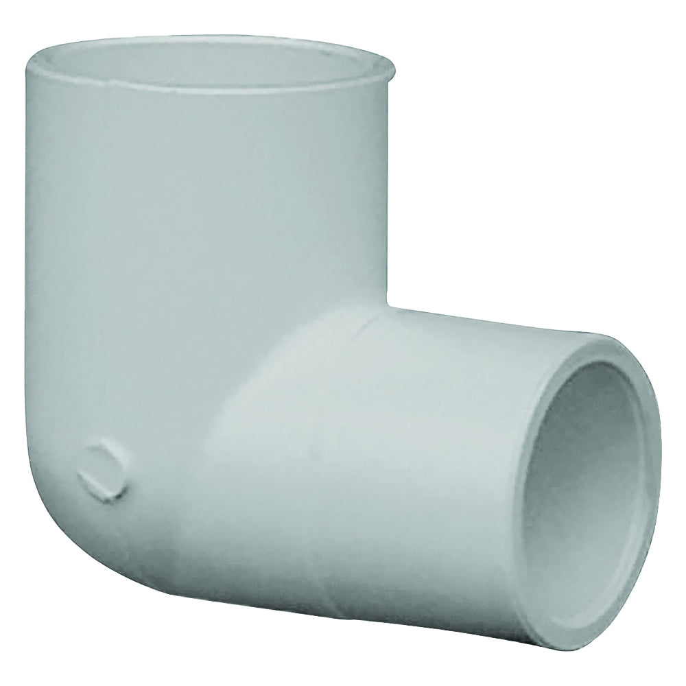 GENOVA 300 Series 30775 Reducing Pipe Elbow, 3/4 x 1/2 in, Slip, 90 deg Angle, PVC, White, SCH 40 Schedule