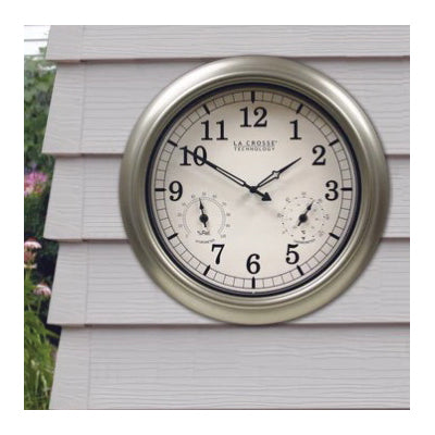 La Crosse WT-3181PL-Q Clock, Round, Silver Frame, Plastic Clock Face, Analog