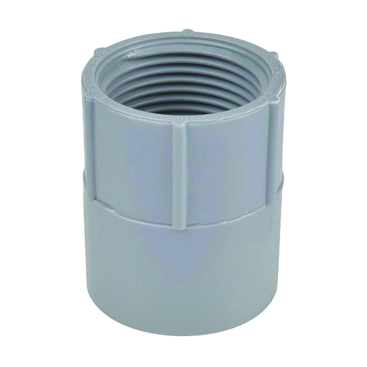 Carlon E942ER-CTN Conduit Adapter, 3/4 in FPT x Socket, 1-5/16 in Dia, 1-5/8 in L, PVC, Gray