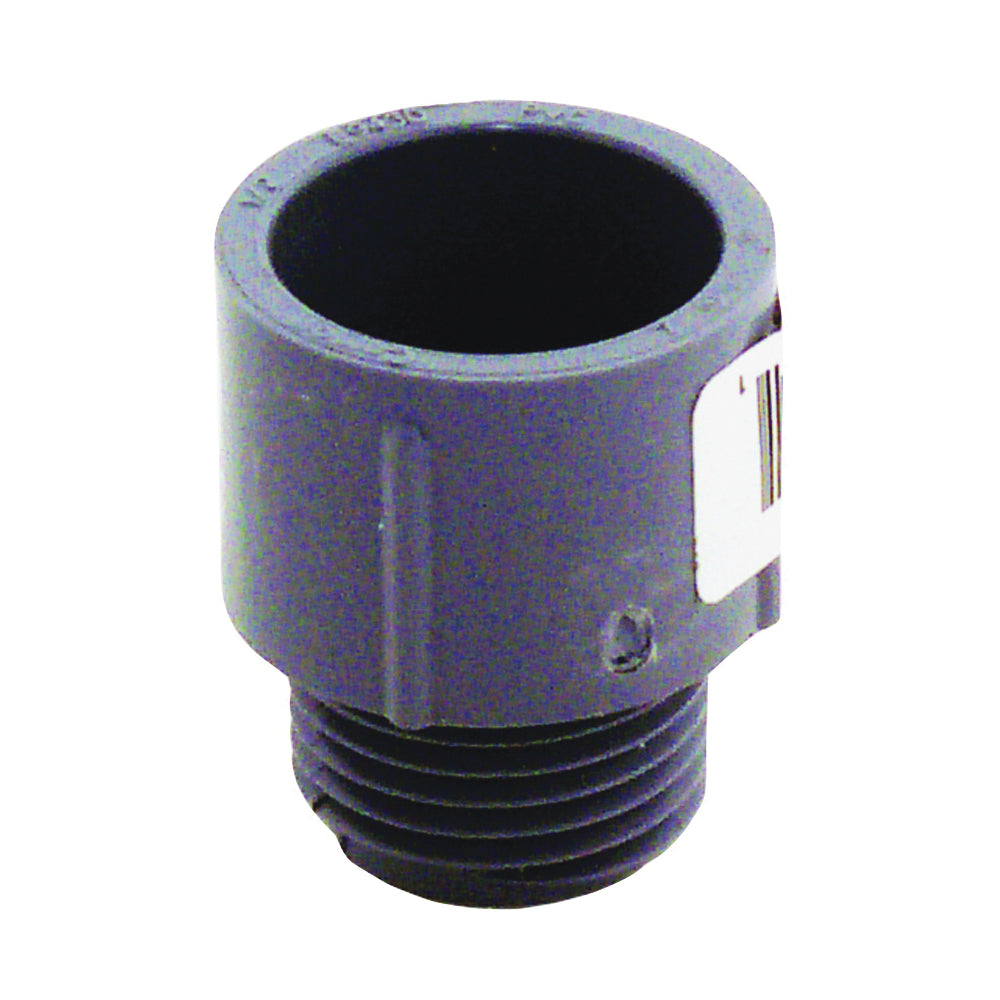 Carlon E943D-CTN Terminal Adapter, 1/2 in MPT x Socket, 1.04 in Dia, 1.31 in L, PVC, Gray