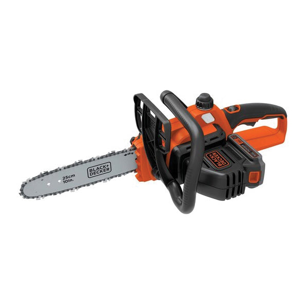 Black+Decker LCS1020 Chainsaw, Battery Included, 2 Ah, 20 V, Lithium-Ion, 10 in Cutting Capacity, 10 in L Bar