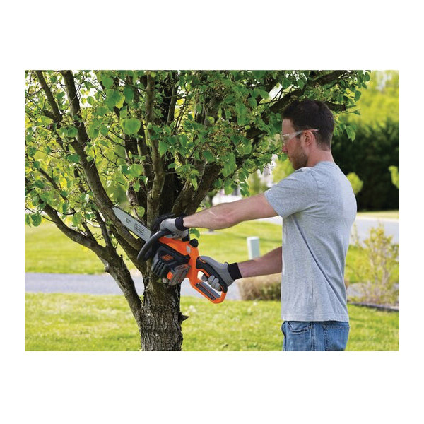 Black+Decker LCS1020 Chainsaw, Battery Included, 2 Ah, 20 V, Lithium-Ion, 10 in Cutting Capacity, 10 in L Bar
