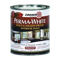 ZINSSER 02754 Kitchen and Bath Paint, Semi-Gloss, White, 1 qt, Can, Water Base