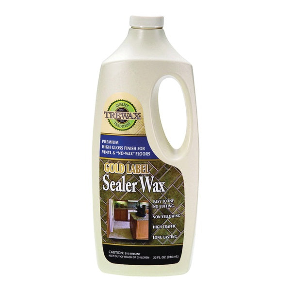 Trewax Gold Label 887135027 Sealer Wax, 32 fl-oz, Liquid, Acrylic, Milky White