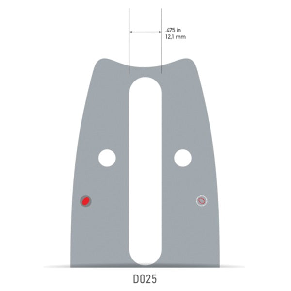 Oregon 105669 Bar and Chain Combo, Large Bar Nose Radius, 67-Drive Link, 22BPX Chain, 3/8 in TPI/Pitch