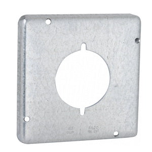 RACO 878 Receptacle, 2-9/64 in Dia, 0.563 in L, 4.69 in W, Square, 1 -Gang, Steel, Silver, Galvanized