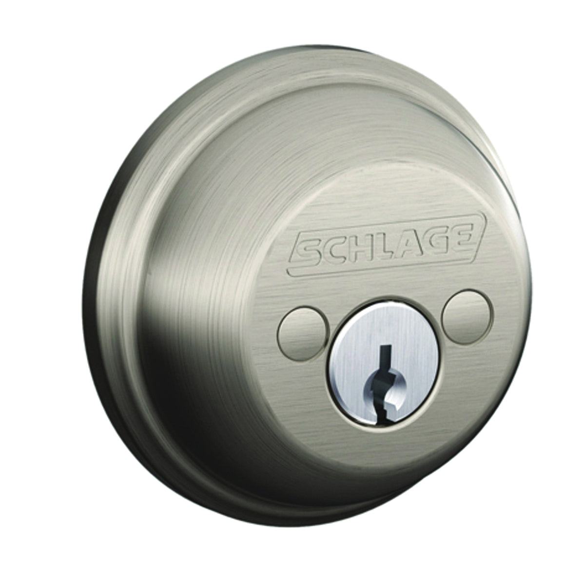 Schlage B62NV 619 Entry Deadbolt, 1 Grade, Keyed Alike Key, Metal, Satin Nickel, 2-3/8 x 2-3/4 in Backset, C, K4 Keyway