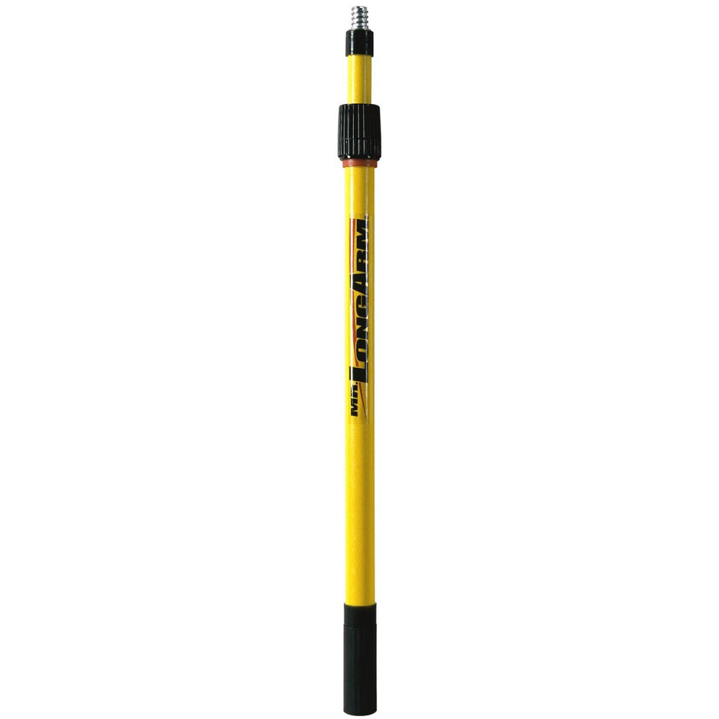 Mr. LongArm Pro-Pole 6272 Extension Pole, 1-1/4 in Dia, 6.1 to 11.3 ft L, Fiberglass/Rubber, Fiberglass Handle