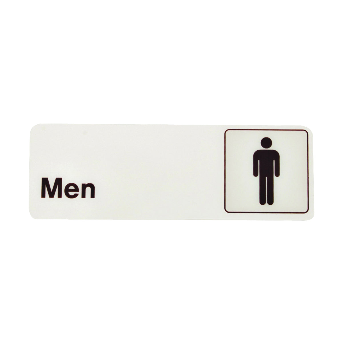 HY-KO D-4 Graphic Sign, Rectangular, Men, Dark Brown Legend, White Background, Plastic, 3 in W x 9 in H Dimensions