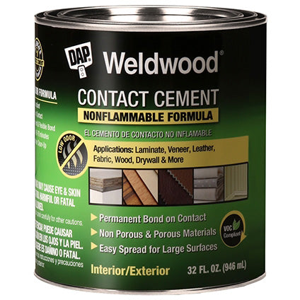 WELDWOOD 25336 Contact Cement, Liquid, Slight, White, 1 gal Can